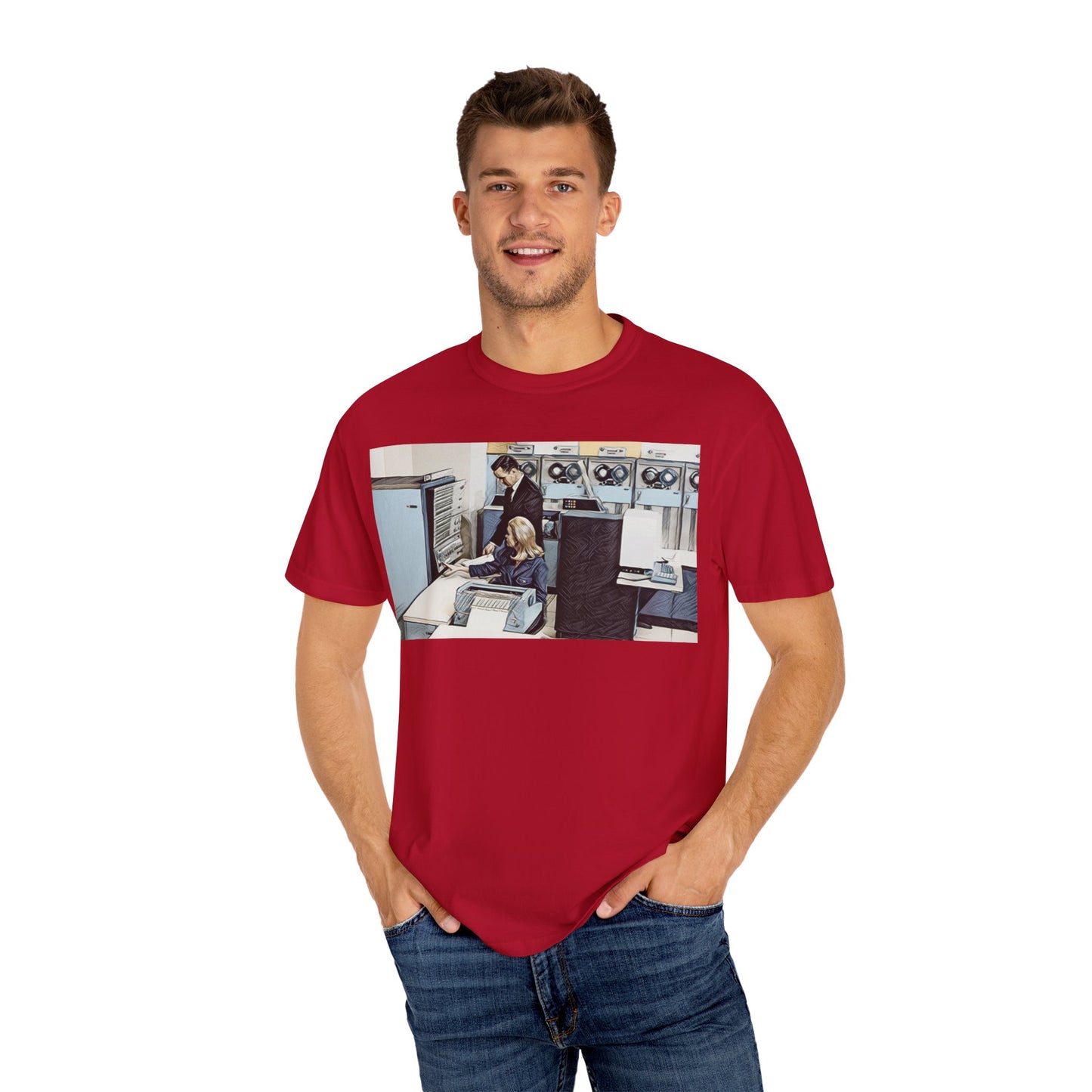 Classic Mainframe T-Shirt with control panel on back - Print Art Color