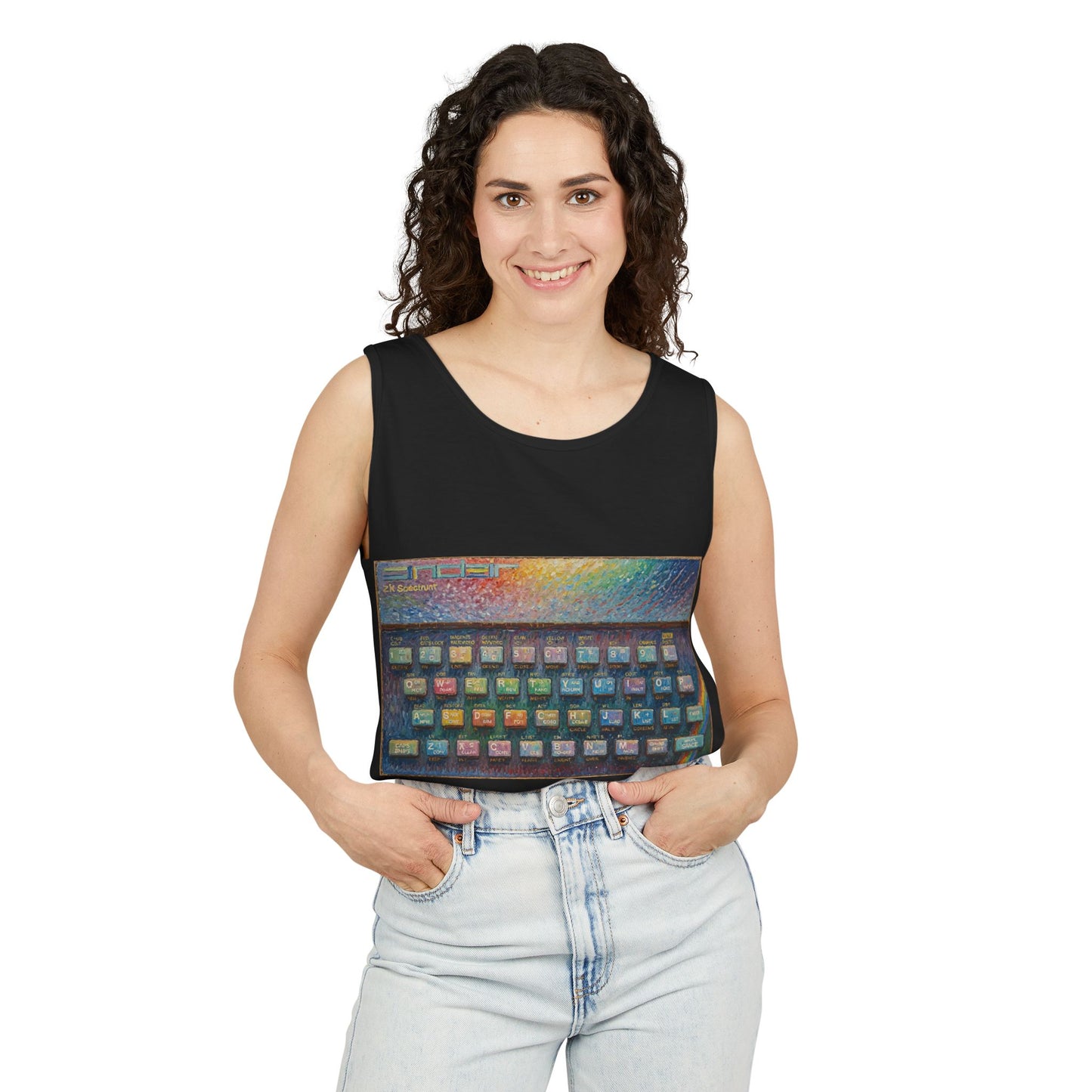 SINCLAIR ZX Spectrum Inspired Tank Top | Unisex Retro Graphic Tee for Tech Lovers, Summer Fashion, Gift for Nerds, Festival Wear, 80s Style