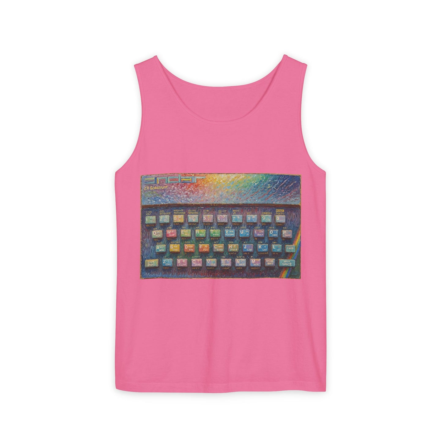 SINCLAIR ZX Spectrum Inspired Tank Top | Unisex Retro Graphic Tee for Tech Lovers, Summer Fashion, Gift for Nerds, Festival Wear, 80s Style