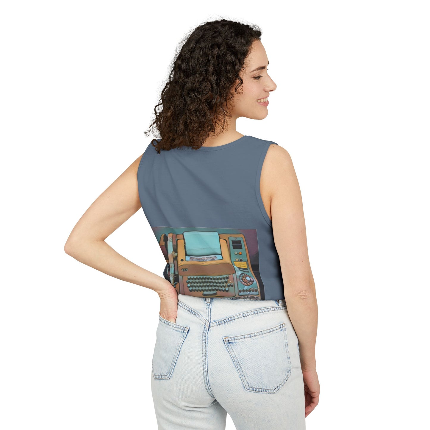Mini Computer Inspired Tank Top | Unisex Retro Graphic Tee for Tech Lovers, Summer Fashion, Gift for Nerds, Festival Wear, 80s Style