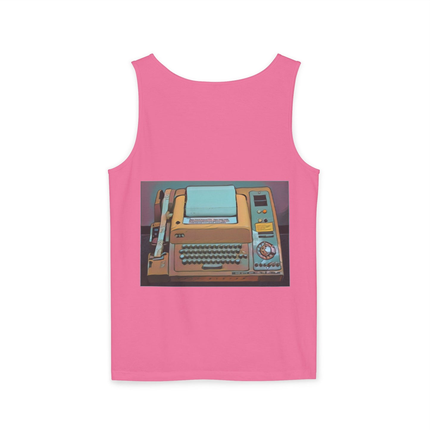 Mini Computer Inspired Tank Top | Unisex Retro Graphic Tee for Tech Lovers, Summer Fashion, Gift for Nerds, Festival Wear, 80s Style