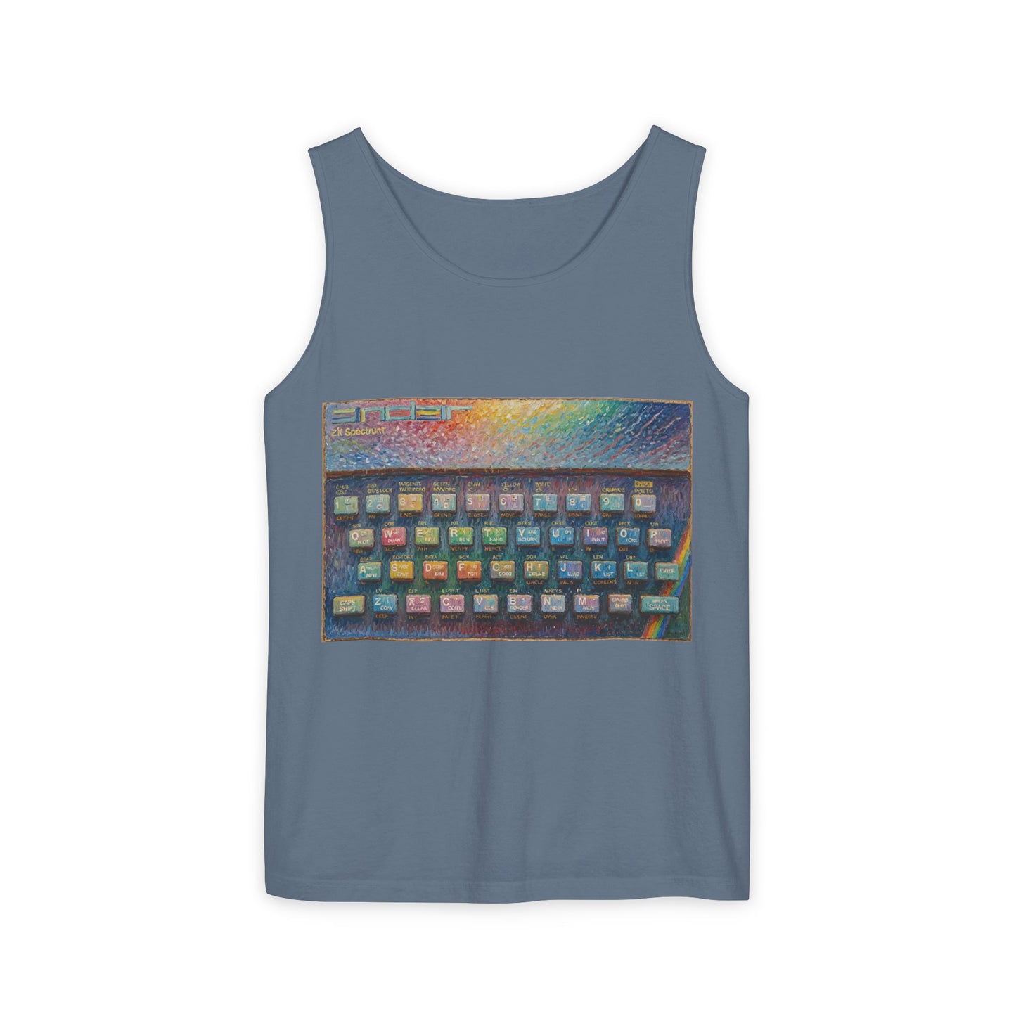 SINCLAIR ZX Spectrum Inspired Tank Top | Unisex Retro Graphic Tee for Tech Lovers, Summer Fashion, Gift for Nerds, Festival Wear, 80s Style