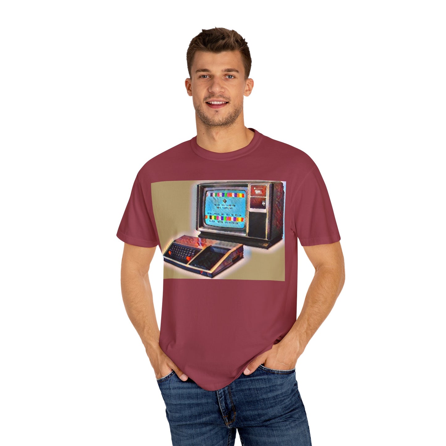 TI 99/4A Home Computer T-Shirt | Water Art Color | Ideal for tech enthusiasts and collectors