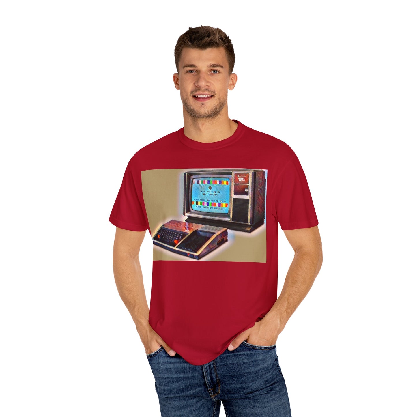 TI 99/4A Home Computer T-Shirt | Water Art Color | Ideal for tech enthusiasts and collectors