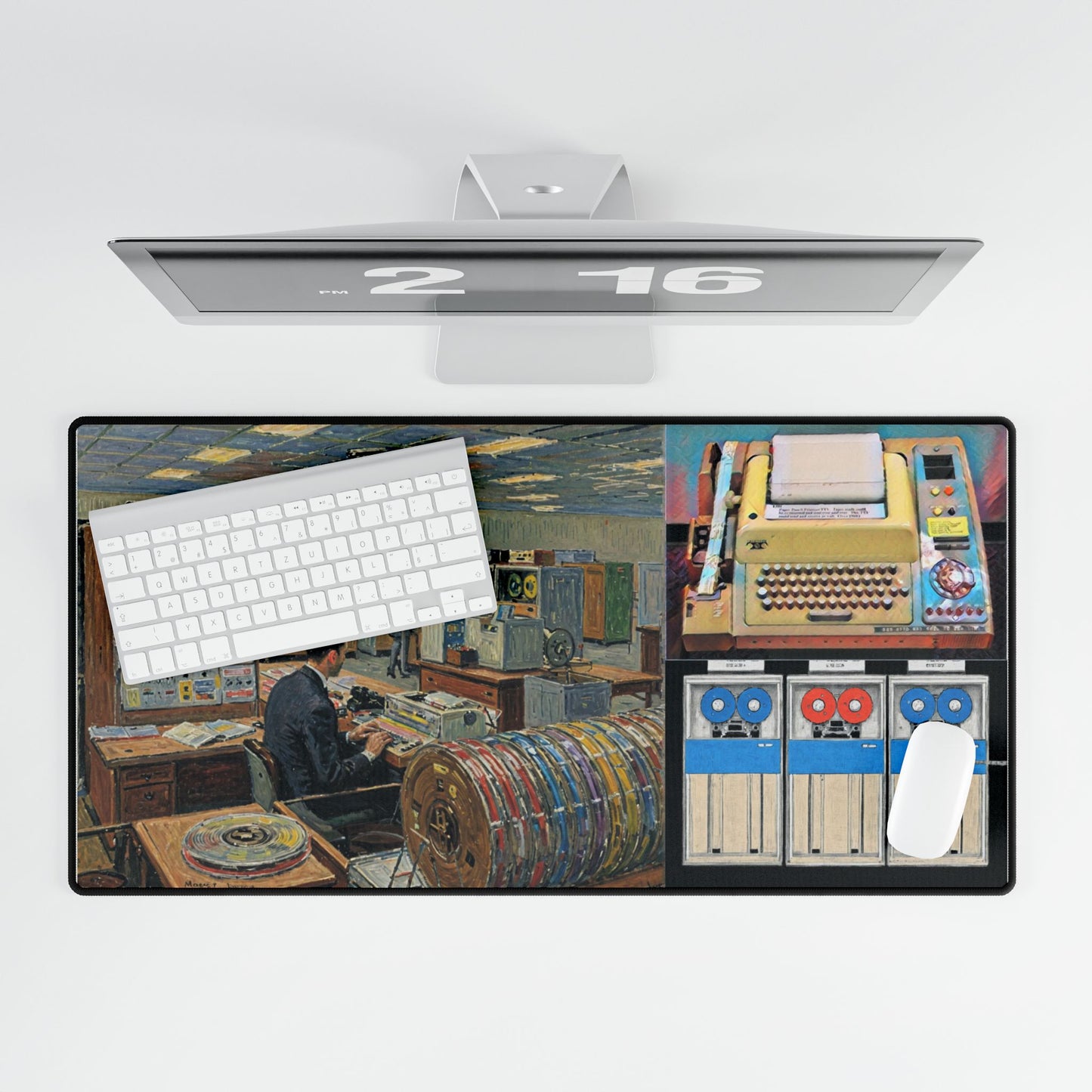 Mainframe Inspired Office Desk Mat, Retro Desk Pad, Unique Workspace Decor, Computer Accessories, Gift for Professionals
