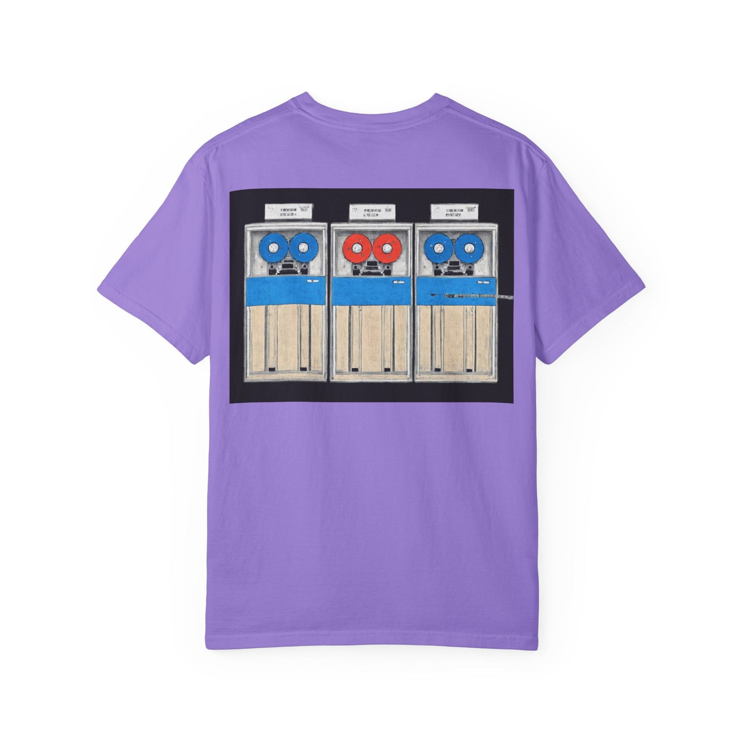 Classic Mainframe T-Shirt with tape storage units on back - Print Art Color