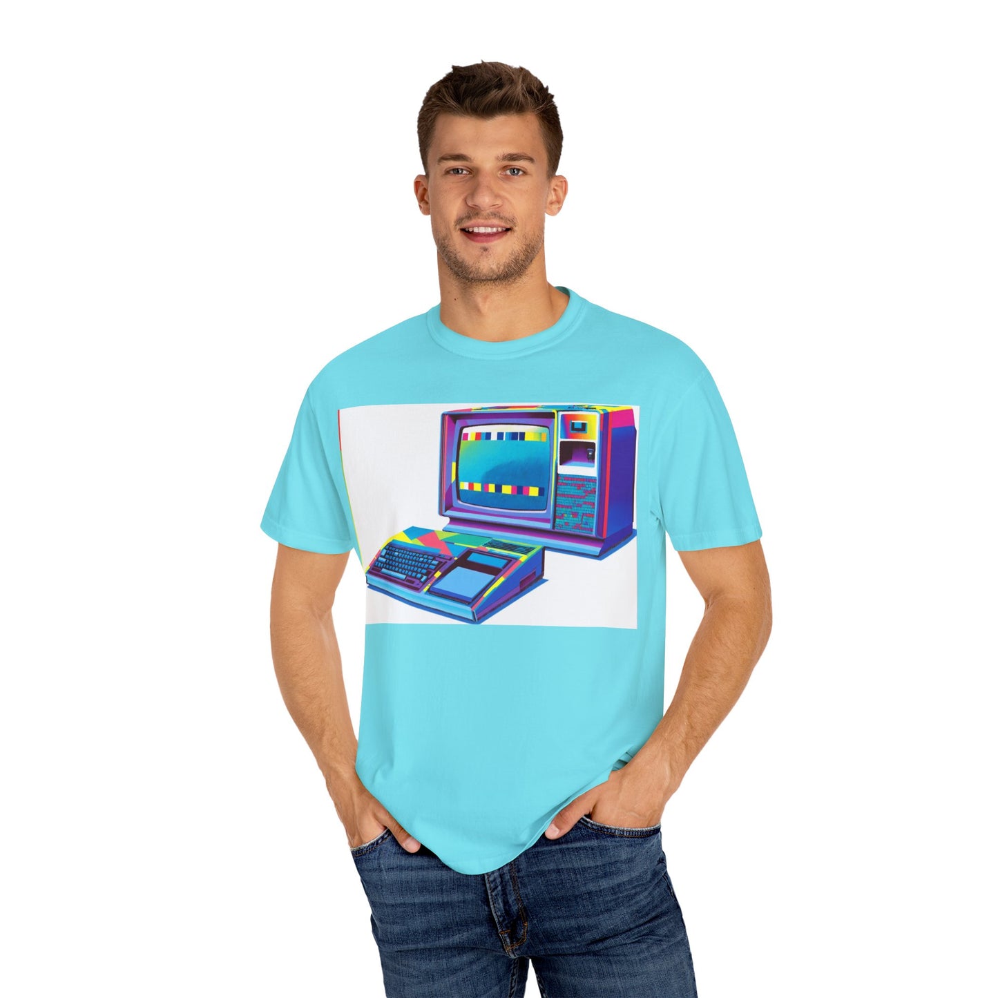 TI 99/4A Home Computer T-Shirt | Multi Color Modern Art | Ideal for tech enthusiasts and collectors