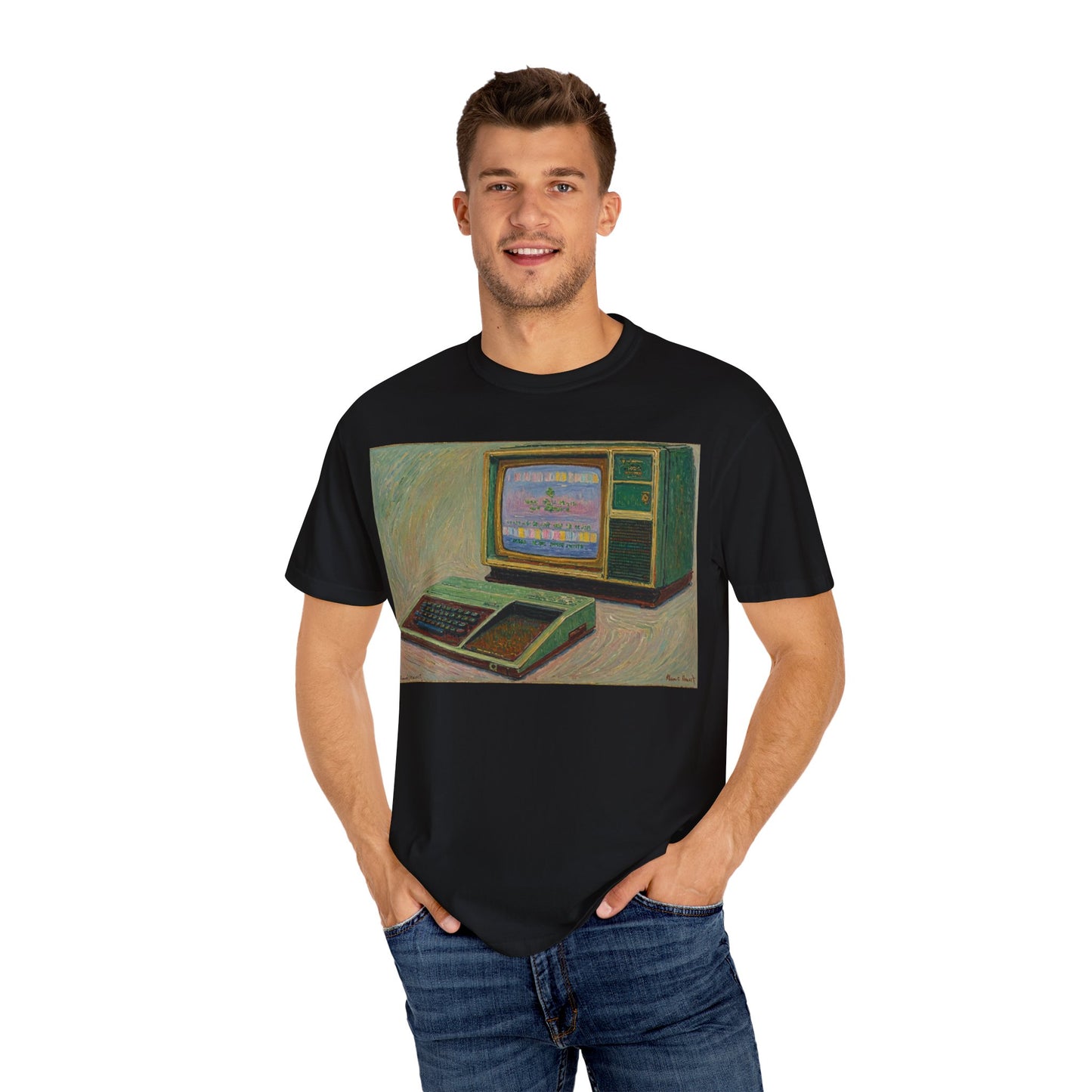 TI 99/4A Home Computer T-Shirt | Oil Art 2 | Ideal for tech enthusiasts and collectors