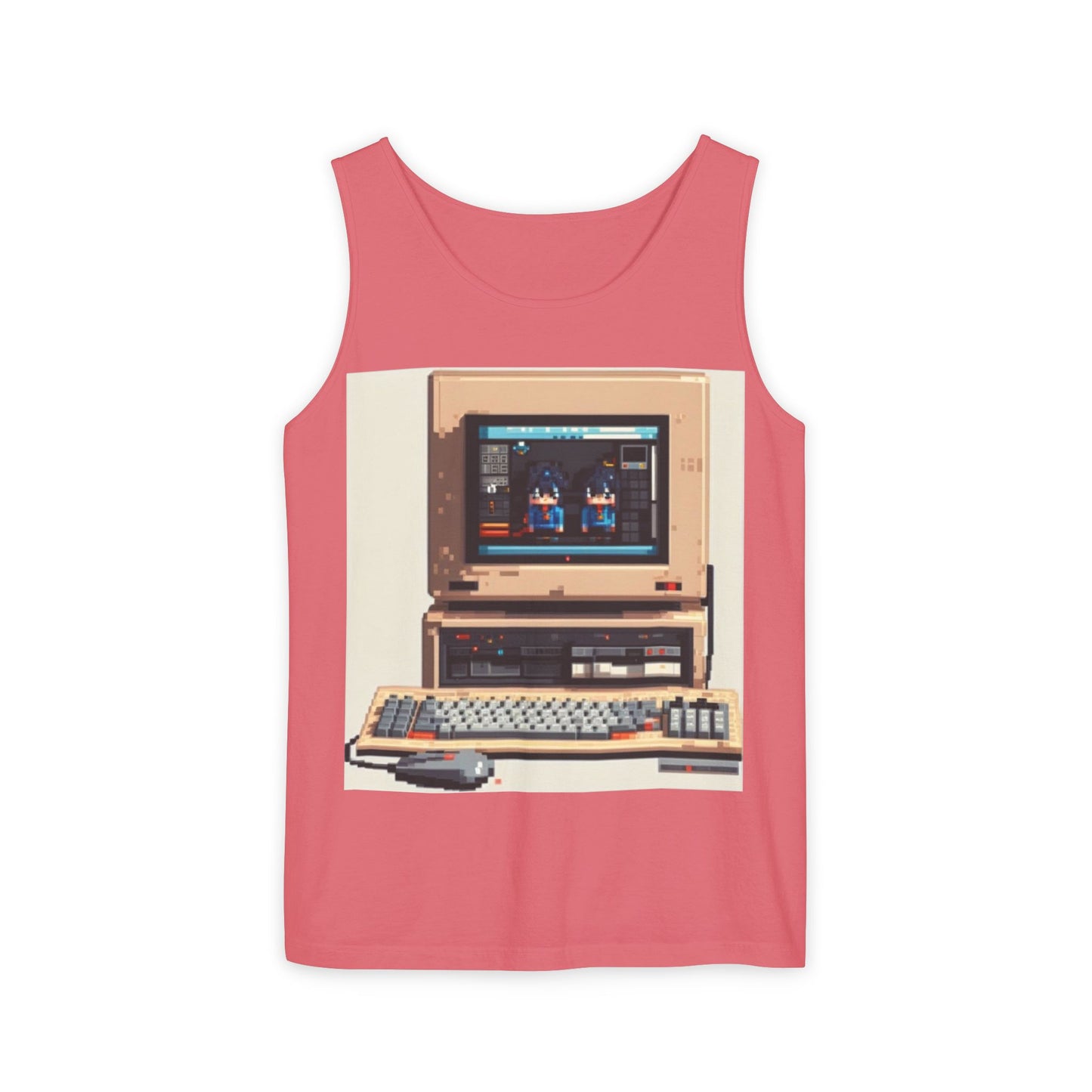 Classic business machine inspired Tank Top | Pixel-Color Art | Unisex Retro Graphic Tee for Tech Lovers, Summer Fashion, Gift for Nerds, Festival Wear, 80s Style