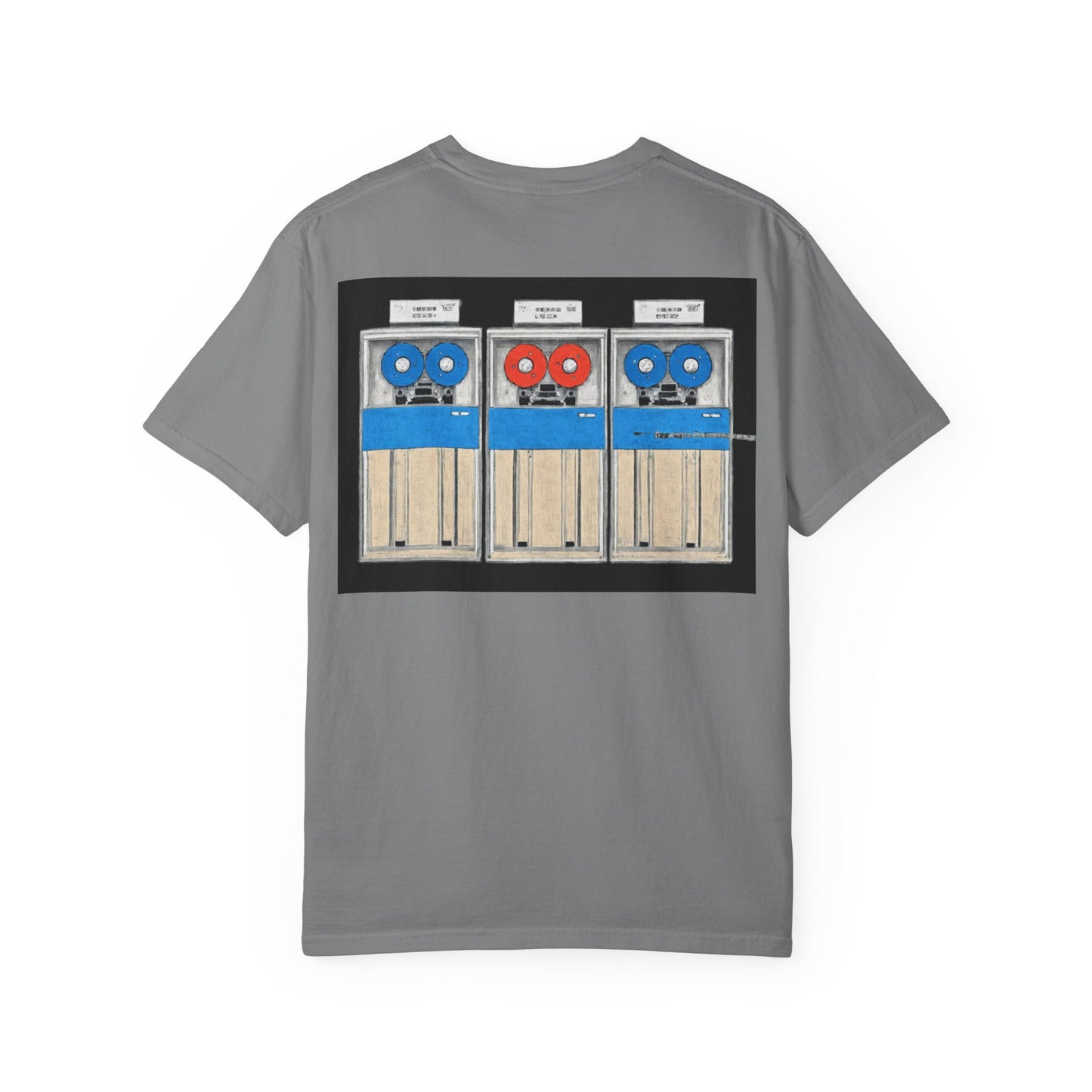 Classic Mainframe T-Shirt with tape storage units on back - Print Art Color
