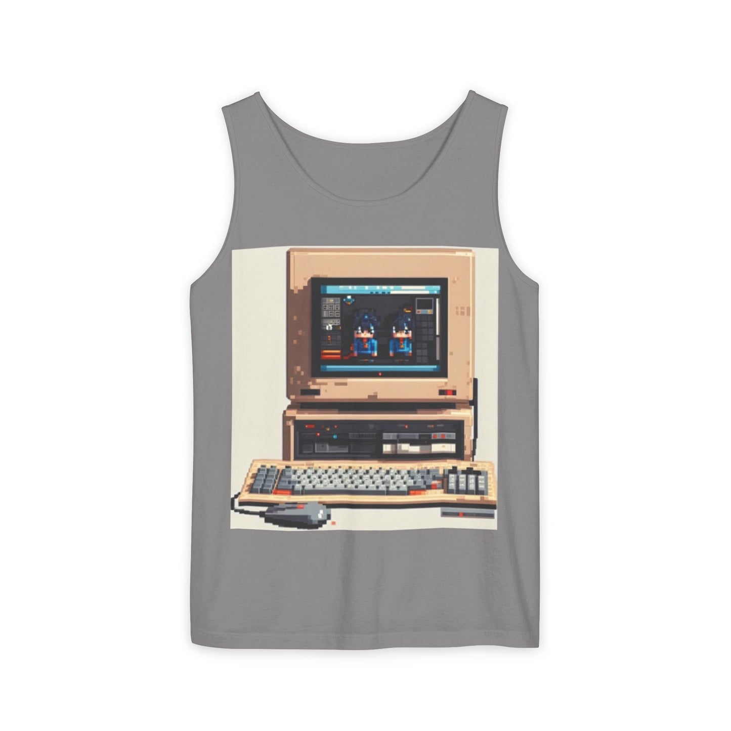 Classic business machine inspired Tank Top | Pixel-Color Art | Unisex Retro Graphic Tee for Tech Lovers, Summer Fashion, Gift for Nerds, Festival Wear, 80s Style
