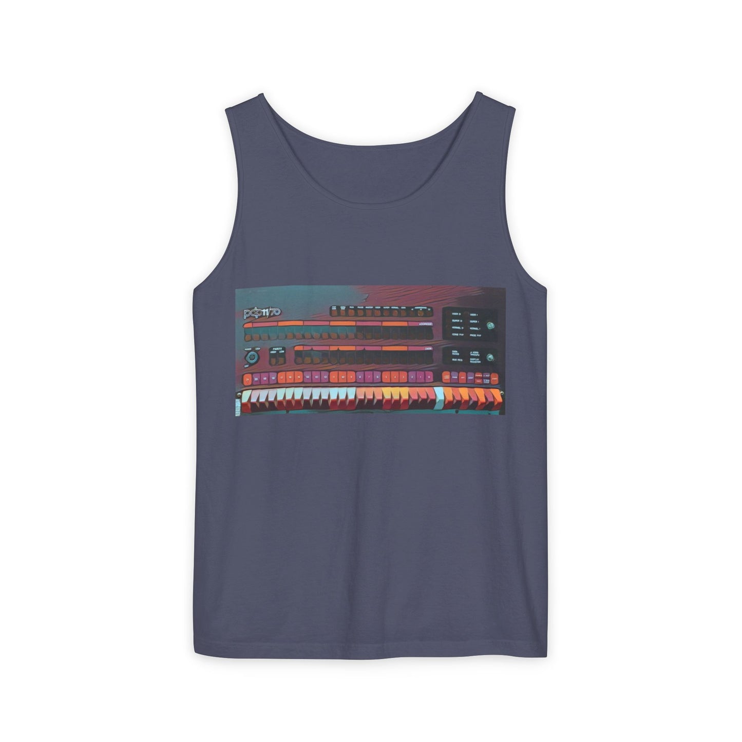 Mini Computer Inspired Tank Top | Unisex Retro Graphic Tee for Tech Lovers, Summer Fashion, Gift for Nerds, Festival Wear, 80s Style