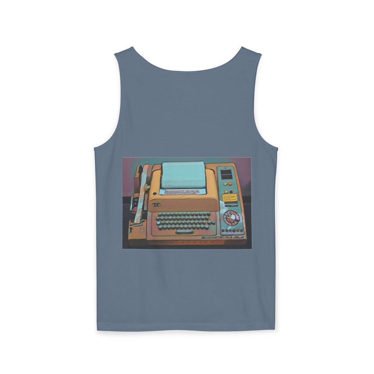 Mini Computer Inspired Tank Top | Unisex Retro Graphic Tee for Tech Lovers, Summer Fashion, Gift for Nerds, Festival Wear, 80s Style