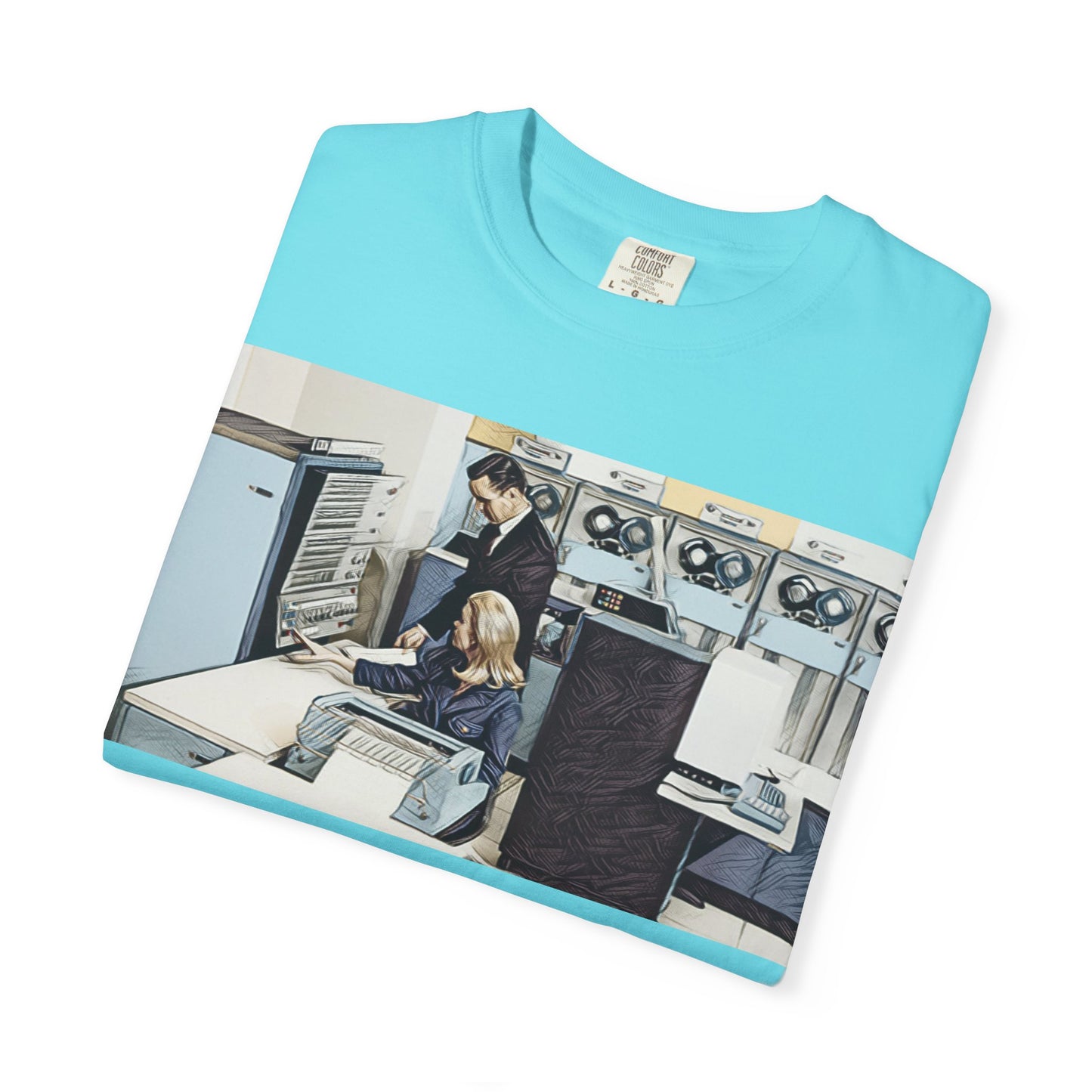 Classic Mainframe T-Shirt with control panel on back - Print Art Color