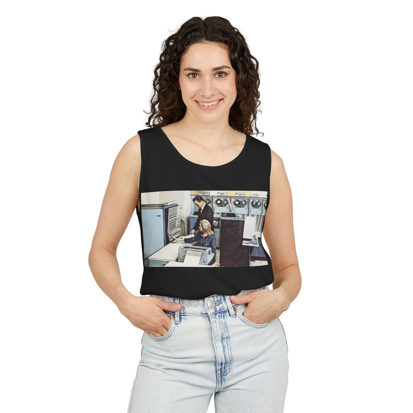 Mainframe Inspired Tank Top | Unisex Retro Graphic Tee for Tech Lovers, Summer Fashion, Gift for Nerds, Festival Wear, 80s Style