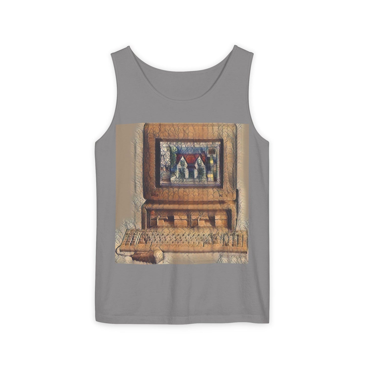 Classic business machine inspired T-Shirt | Faded Print Art | Unisex Retro Graphic Tee for Tech Lovers, Summer Fashion, Gift for Nerds, Festival Wear, 80s Style