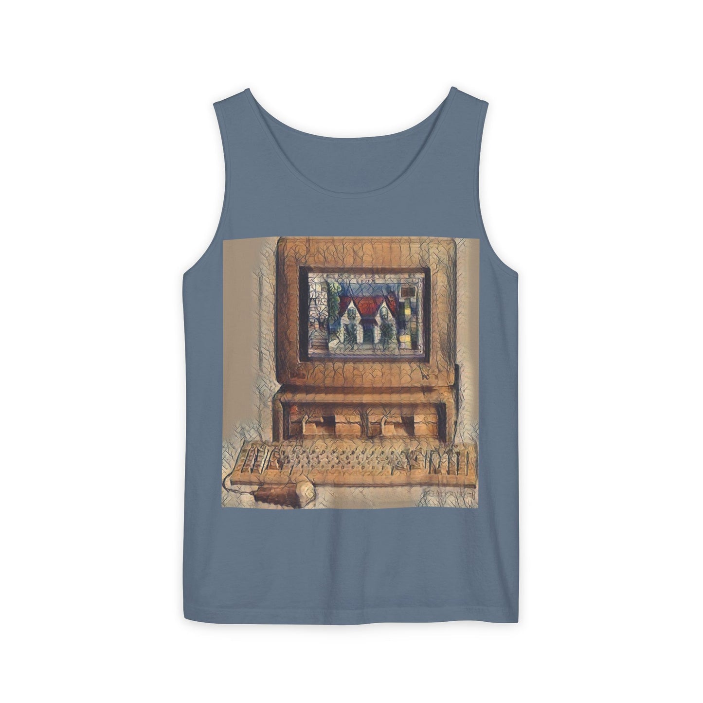 Classic business machine inspired T-Shirt | Faded Print Art | Unisex Retro Graphic Tee for Tech Lovers, Summer Fashion, Gift for Nerds, Festival Wear, 80s Style