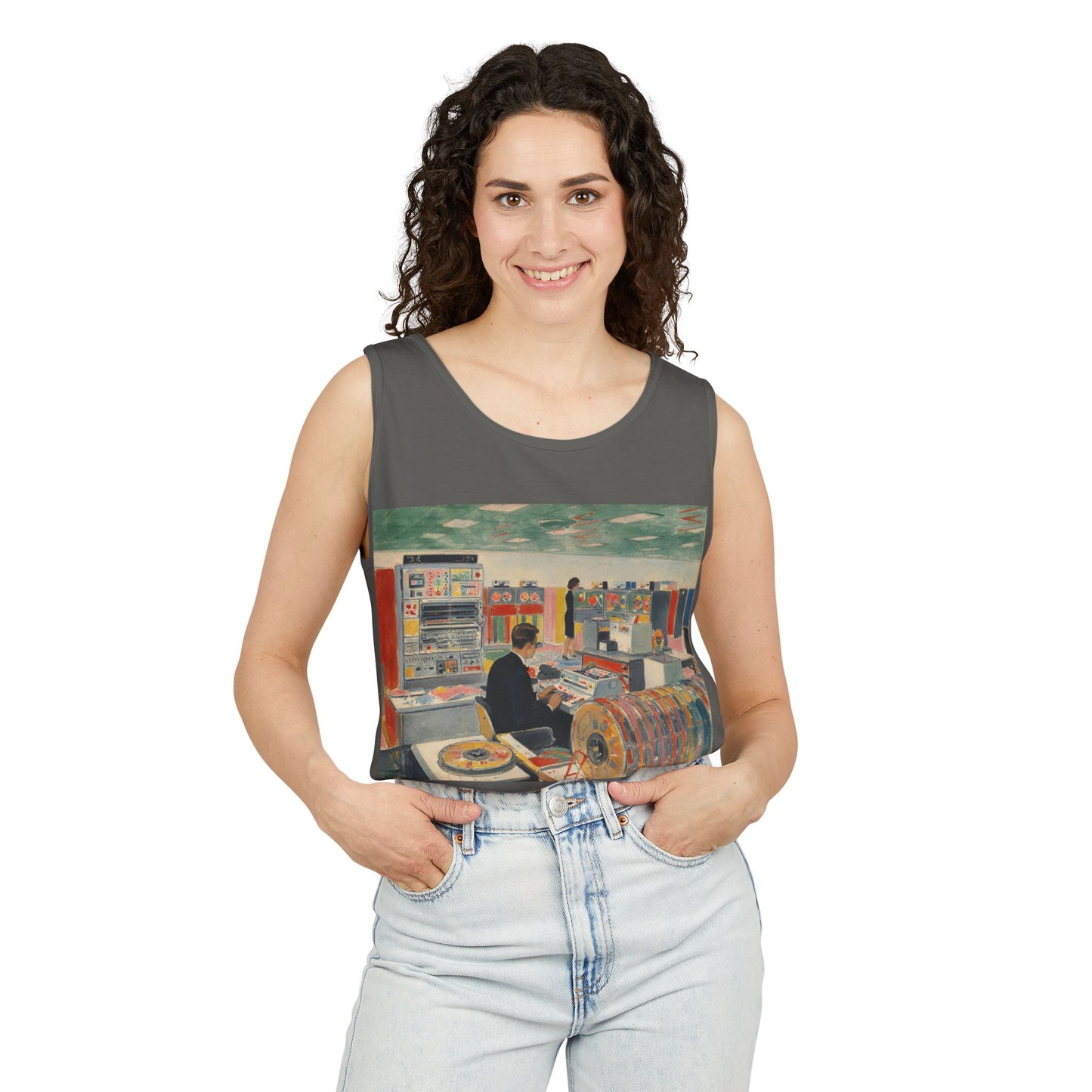 Mainframe Inspired #2 Tank Top | Unisex Retro Graphic Tee for Tech Lovers, Summer Fashion, Gift for Nerds, Festival Wear, 80s Style