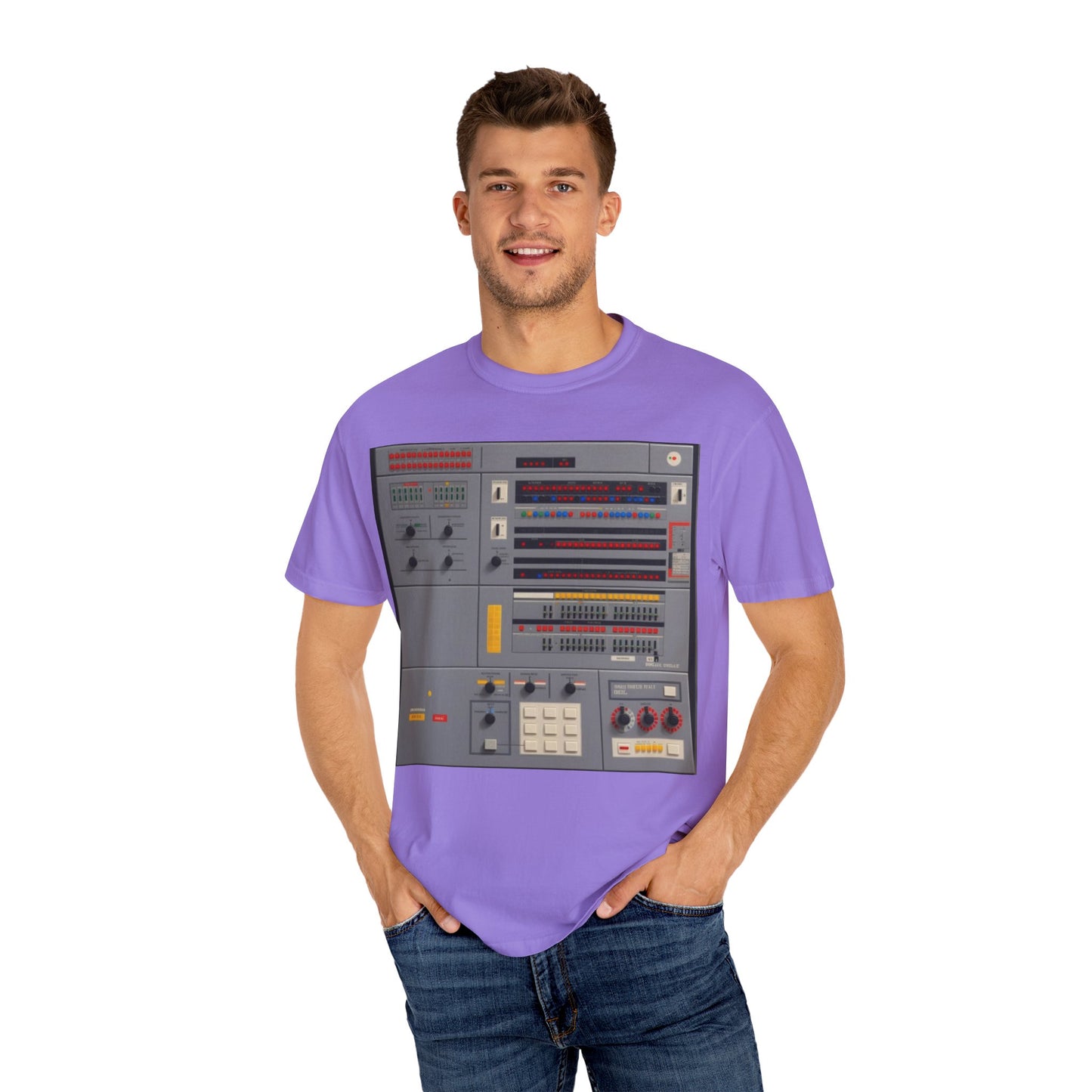 Classic Mainframe Computer Control Panel T-Shirt - Pixel Art Color