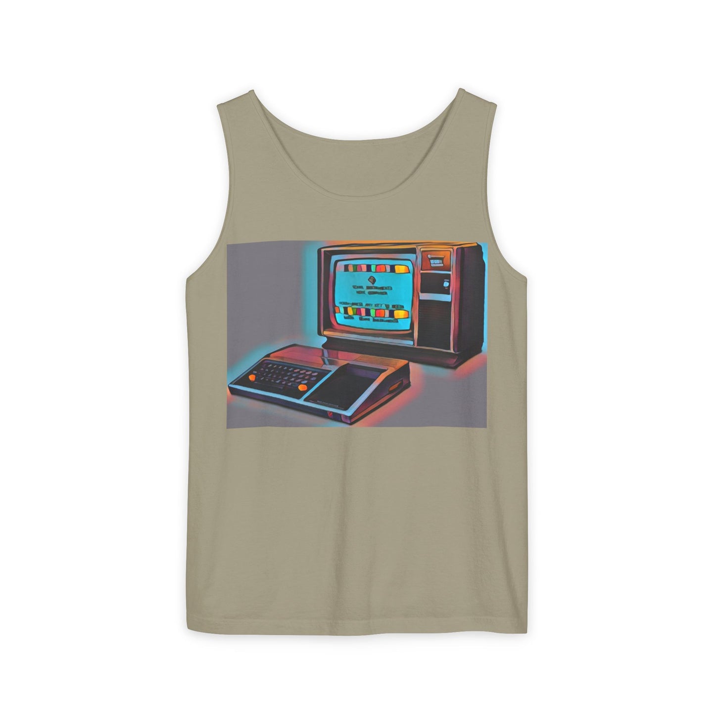 TI-99/4A Computer Inspired Tank Top | Print Art Color | Unisex Retro Graphic Tee for Tech Lovers, Summer Fashion, Gift for Nerds, Festival Wear, 80s Style