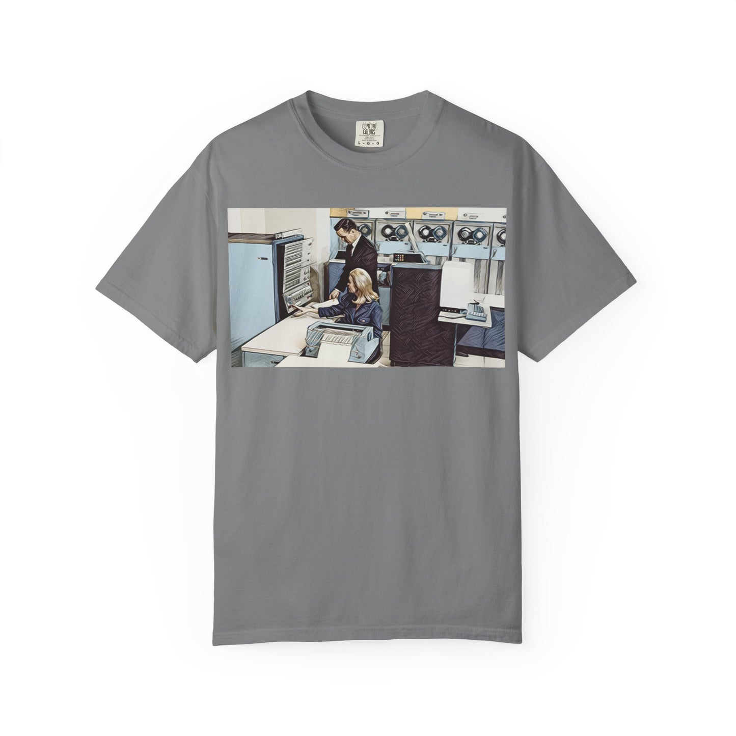 Classic Mainframe T-Shirt with control panel on back - Print Art Color