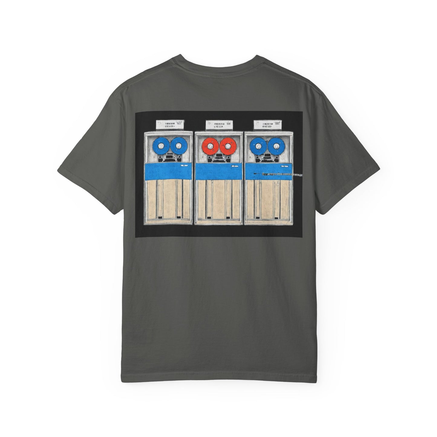 Classic Mainframe T-Shirt with tape storage units on back - Print Art Color