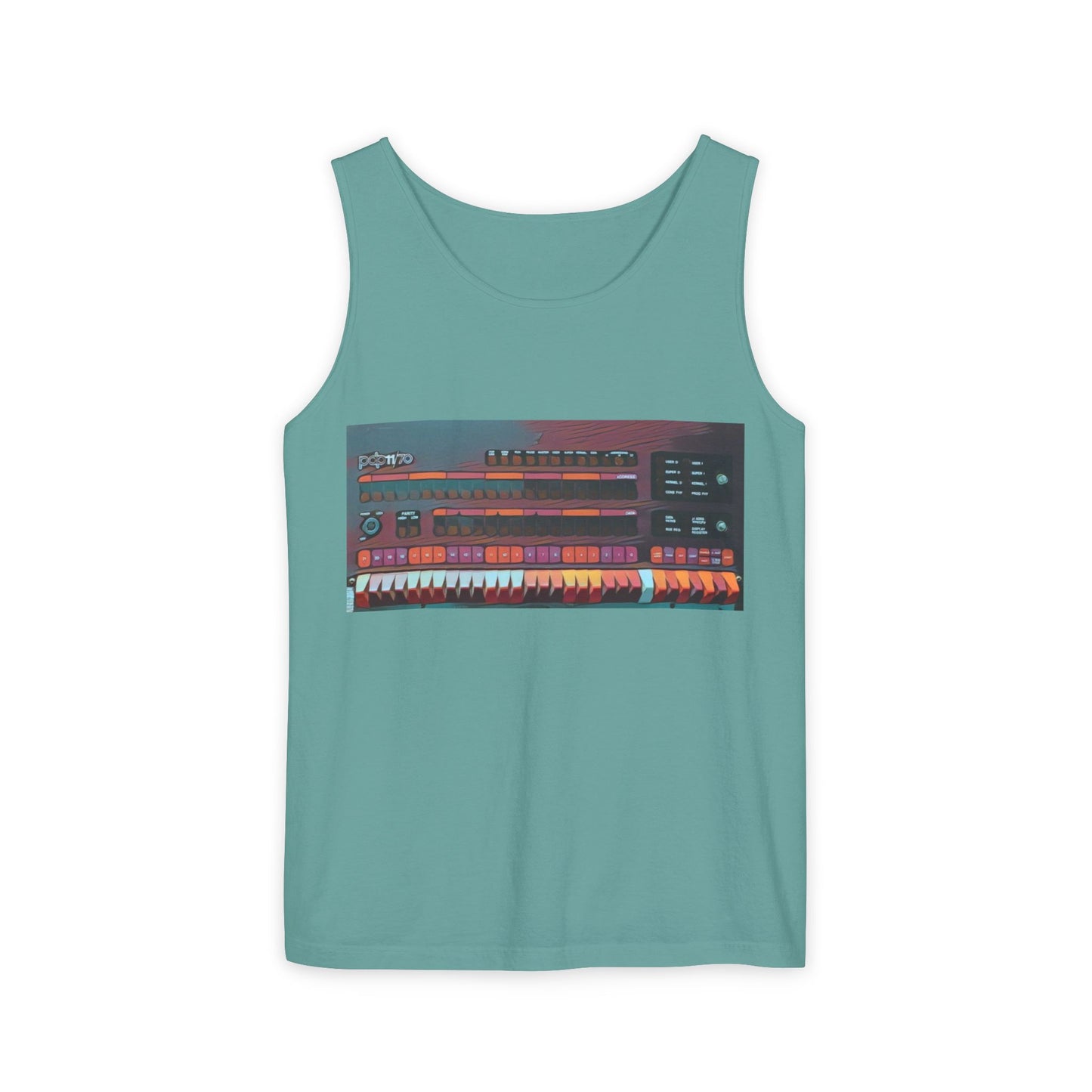 Mini Computer Inspired Tank Top | Unisex Retro Graphic Tee for Tech Lovers, Summer Fashion, Gift for Nerds, Festival Wear, 80s Style