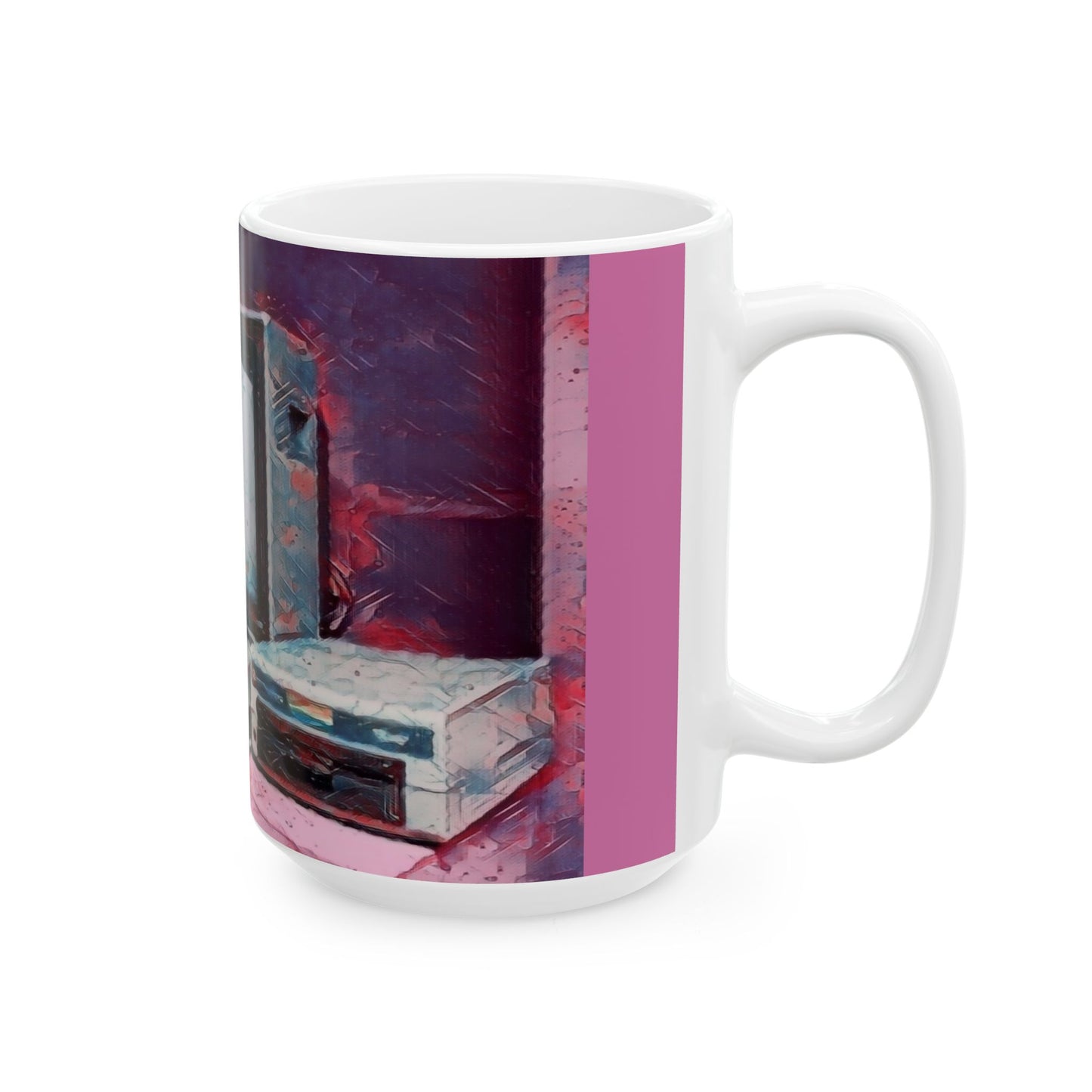 8 Bit Home Computer in Oil Style | Pink Color | Perfect for Tech Lovers