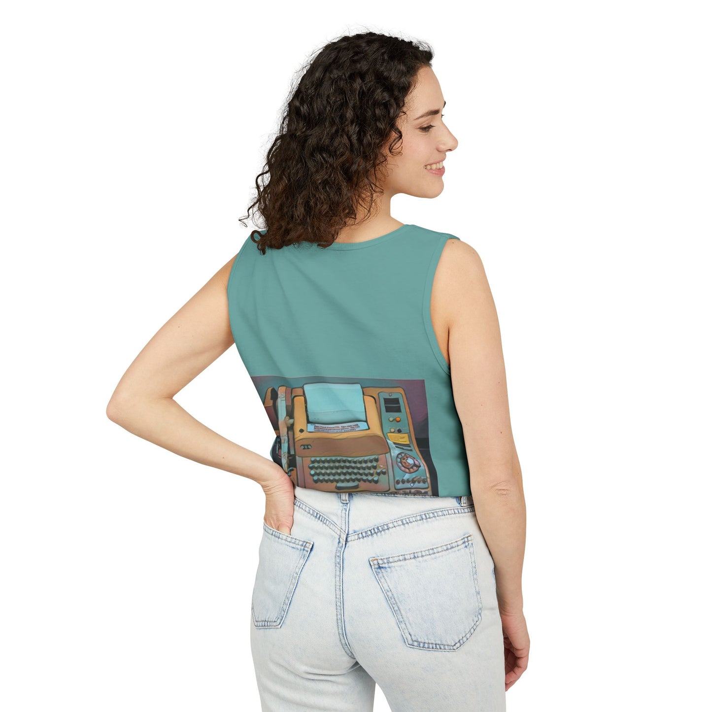 Mini Computer Inspired Tank Top | Unisex Retro Graphic Tee for Tech Lovers, Summer Fashion, Gift for Nerds, Festival Wear, 80s Style