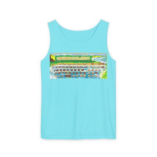 Pocket Computer Inspired Tank Top | Unisex Retro Graphic Tee for Tech Lovers, Summer Fashion, Gift for Nerds, Festival Wear, 80s Style