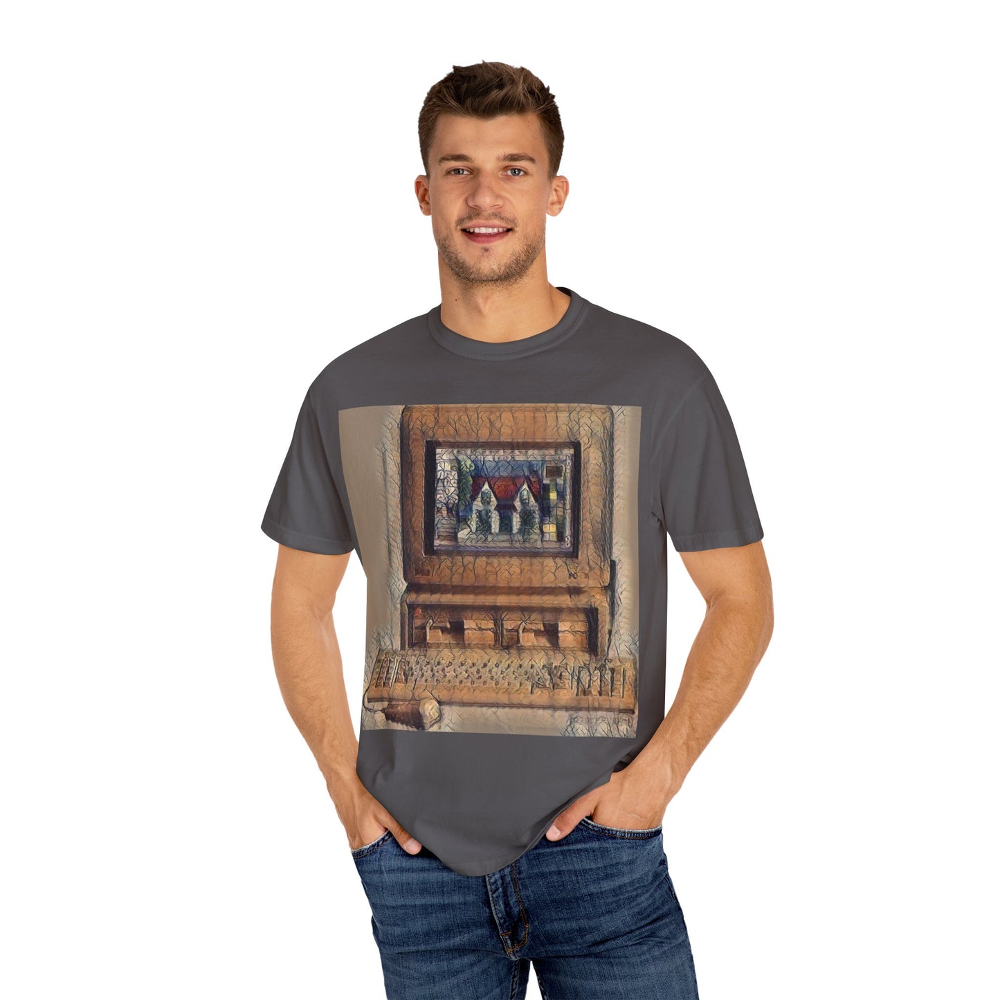 Classic business machine inspired T-Shirt | Faded Print Art | Ideal for tech enthusiasts and collectors