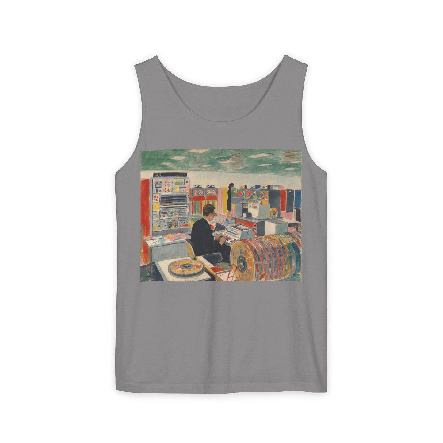 Mainframe Inspired #2 Tank Top | Unisex Retro Graphic Tee for Tech Lovers, Summer Fashion, Gift for Nerds, Festival Wear, 80s Style