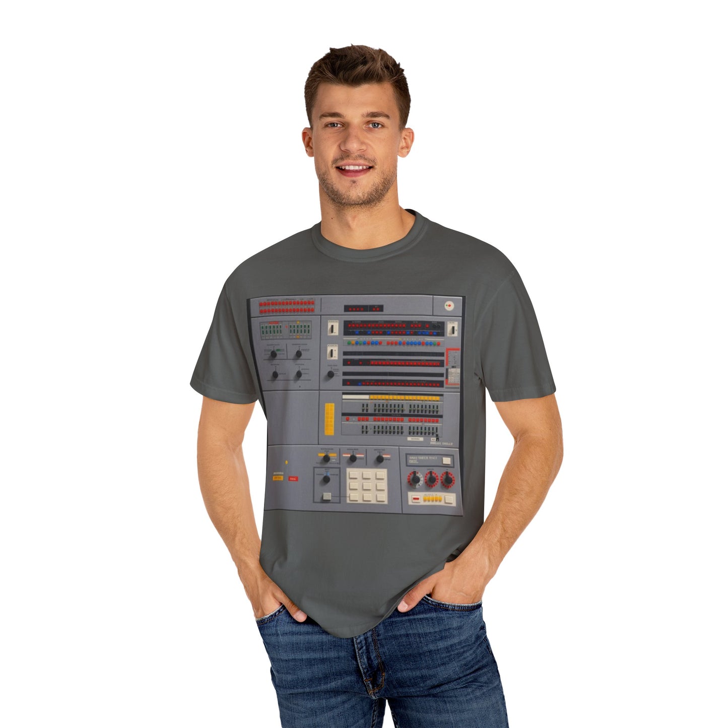 Classic Mainframe Computer Control Panel T-Shirt - Pixel Art Color