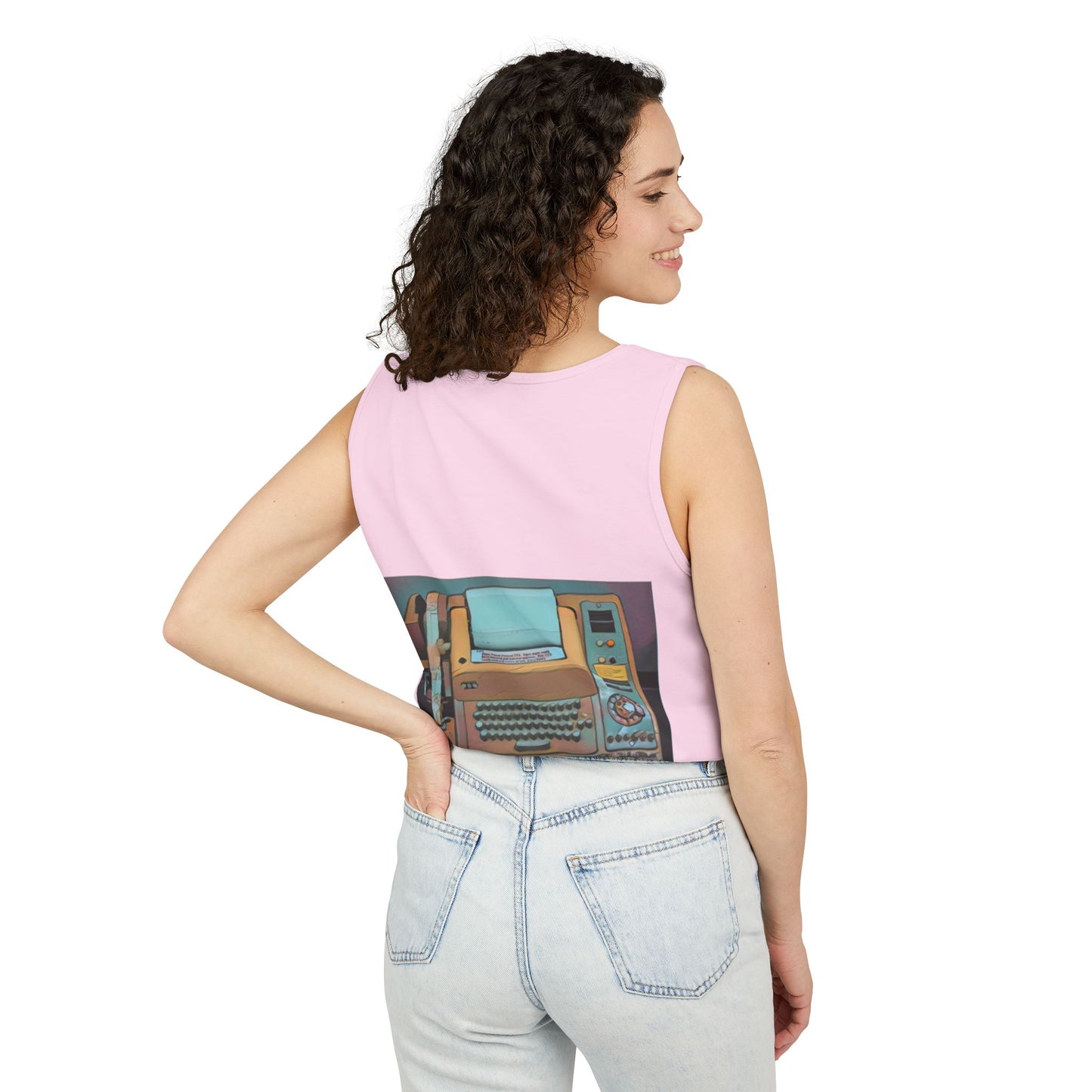 Mini Computer Inspired Tank Top | Unisex Retro Graphic Tee for Tech Lovers, Summer Fashion, Gift for Nerds, Festival Wear, 80s Style