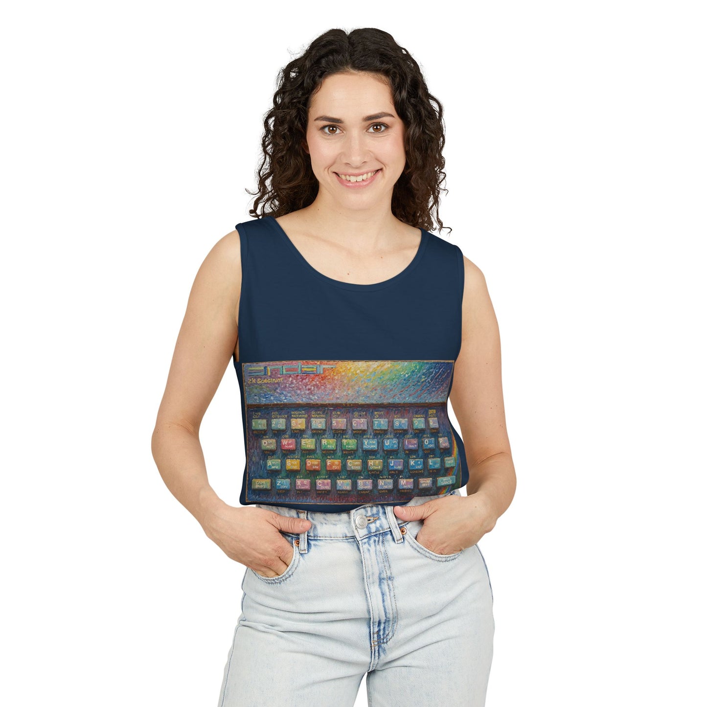 SINCLAIR ZX Spectrum Inspired Tank Top | Unisex Retro Graphic Tee for Tech Lovers, Summer Fashion, Gift for Nerds, Festival Wear, 80s Style