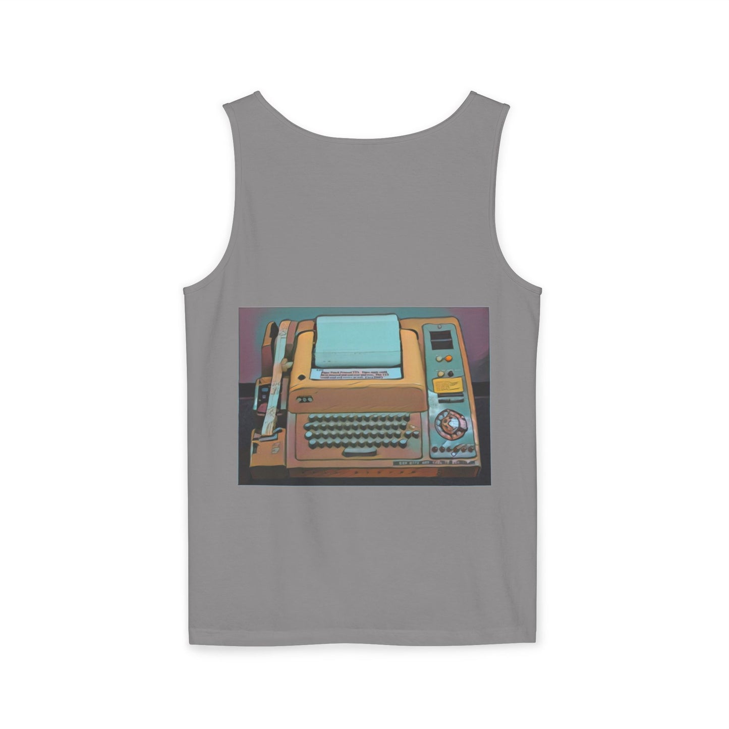 Mini Computer Inspired Tank Top | Unisex Retro Graphic Tee for Tech Lovers, Summer Fashion, Gift for Nerds, Festival Wear, 80s Style