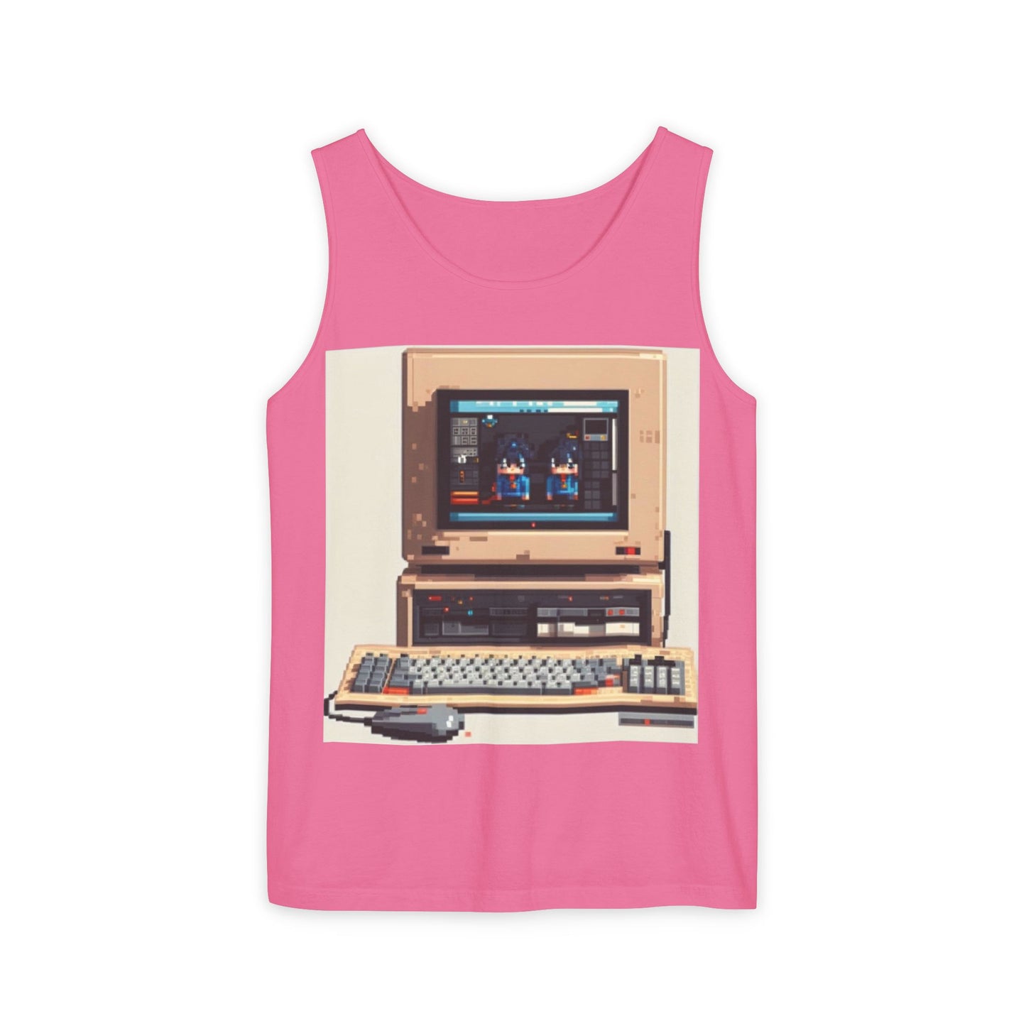 Classic business machine inspired Tank Top | Pixel-Color Art | Unisex Retro Graphic Tee for Tech Lovers, Summer Fashion, Gift for Nerds, Festival Wear, 80s Style
