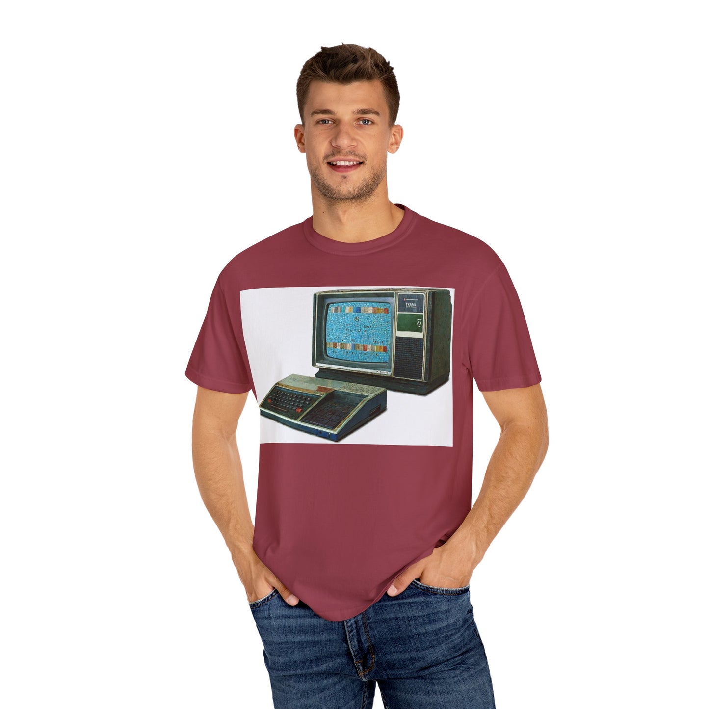 TI 99/4A Home Computer T-Shirt | Mosaic Art Color | Ideal for tech enthusiasts and collectors
