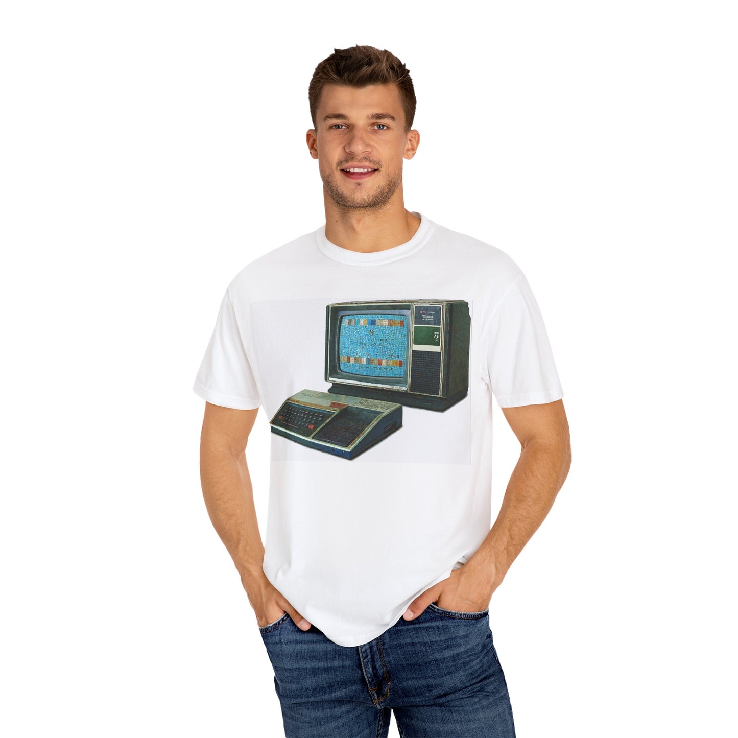 TI 99/4A Home Computer T-Shirt | Mosaic Art Color | Ideal for tech enthusiasts and collectors