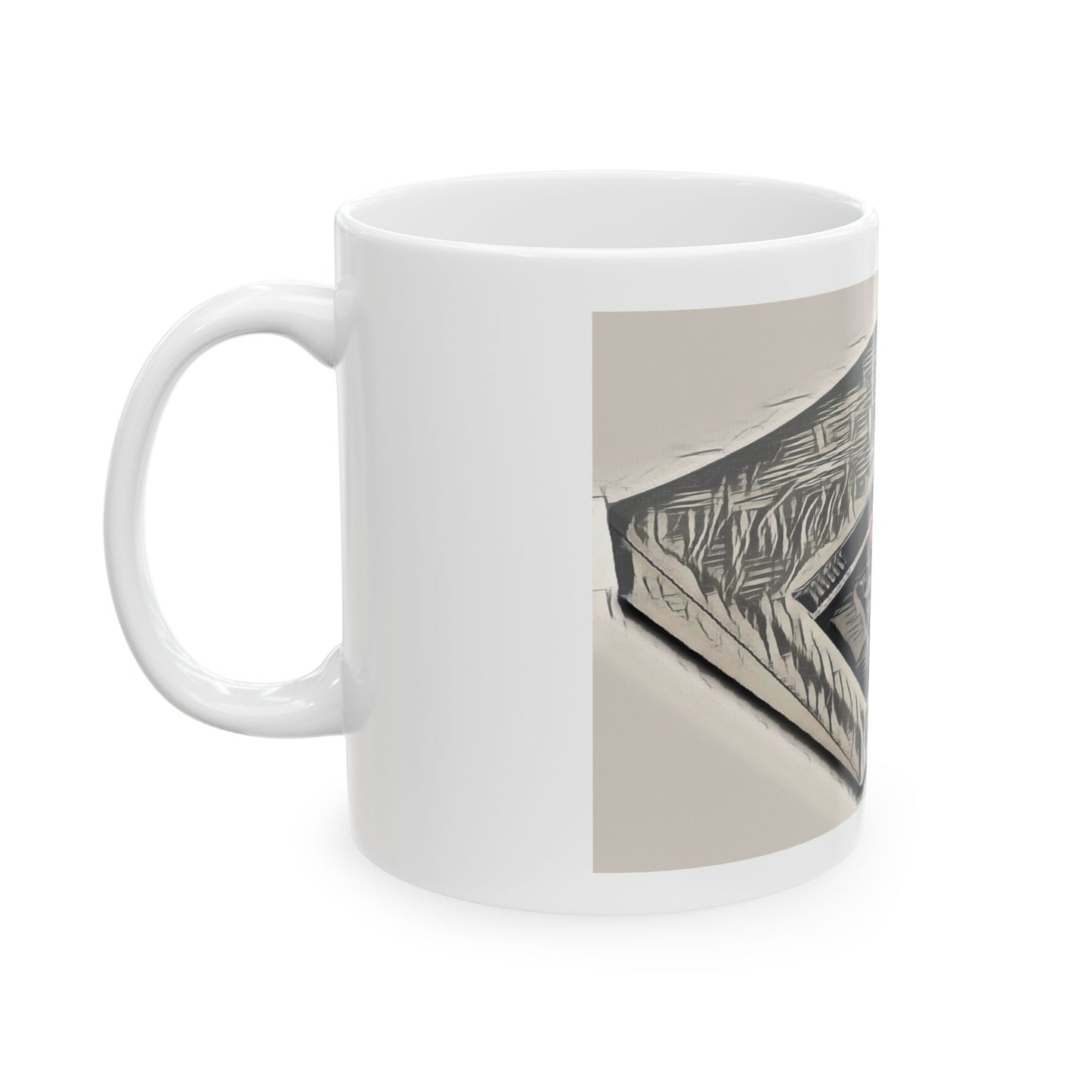 Vintage Computer Ceramic Mug | Classic Micro Computer Ink Art Monochrome Design | Perfect for Tech Lovers