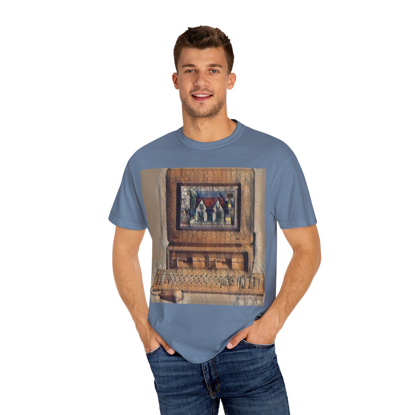 Classic business machine inspired T-Shirt | Faded Print Art | Ideal for tech enthusiasts and collectors
