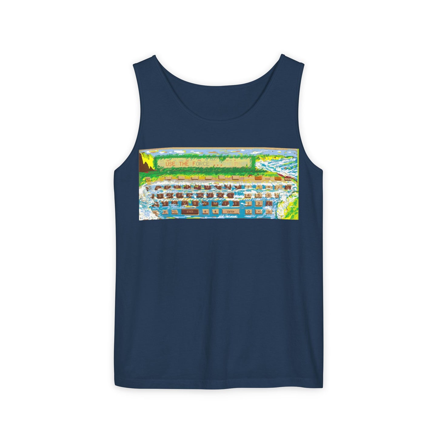 Pocket Computer Inspired Tank Top | Unisex Retro Graphic Tee for Tech Lovers, Summer Fashion, Gift for Nerds, Festival Wear, 80s Style