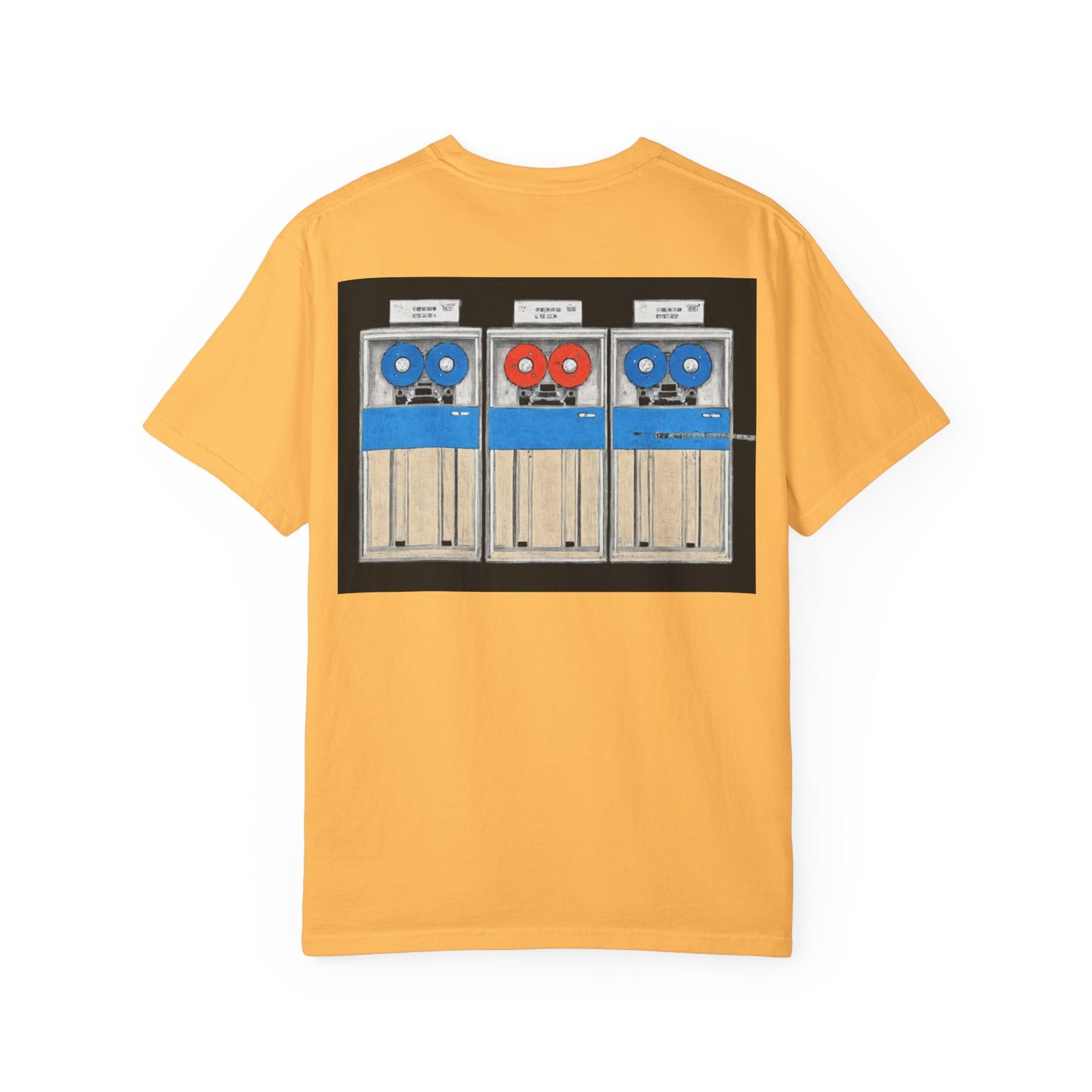 Classic Mainframe T-Shirt with tape storage units on back - Print Art Color