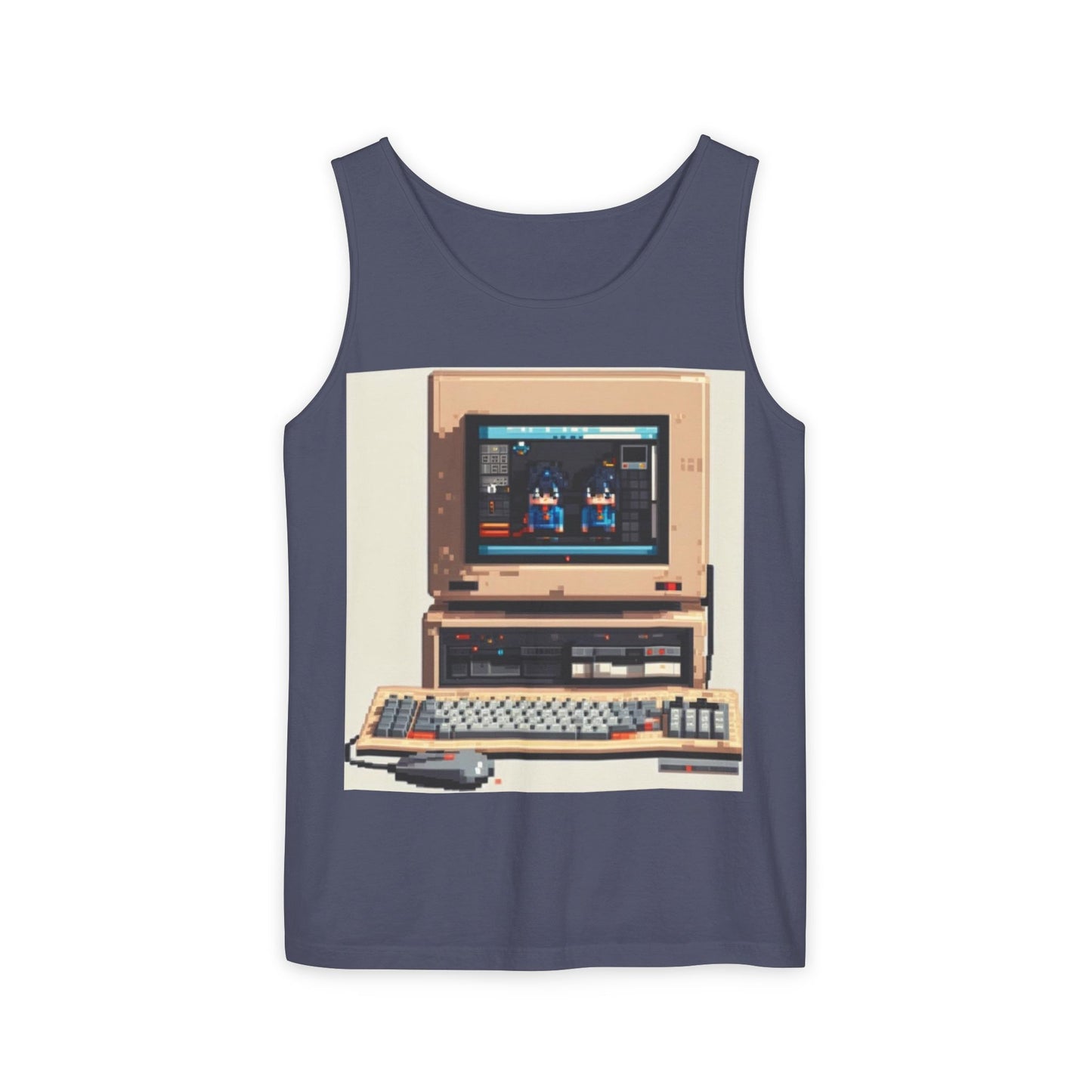 Classic business machine inspired Tank Top | Pixel-Color Art | Unisex Retro Graphic Tee for Tech Lovers, Summer Fashion, Gift for Nerds, Festival Wear, 80s Style
