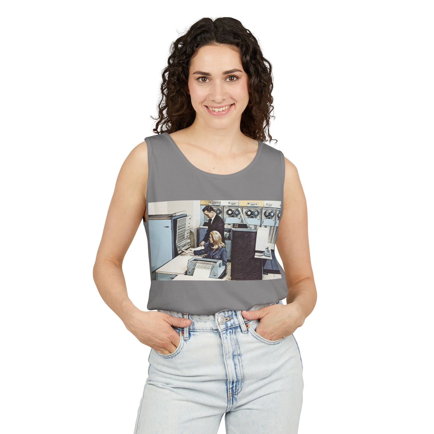 Mainframe Inspired Tank Top | Unisex Retro Graphic Tee for Tech Lovers, Summer Fashion, Gift for Nerds, Festival Wear, 80s Style