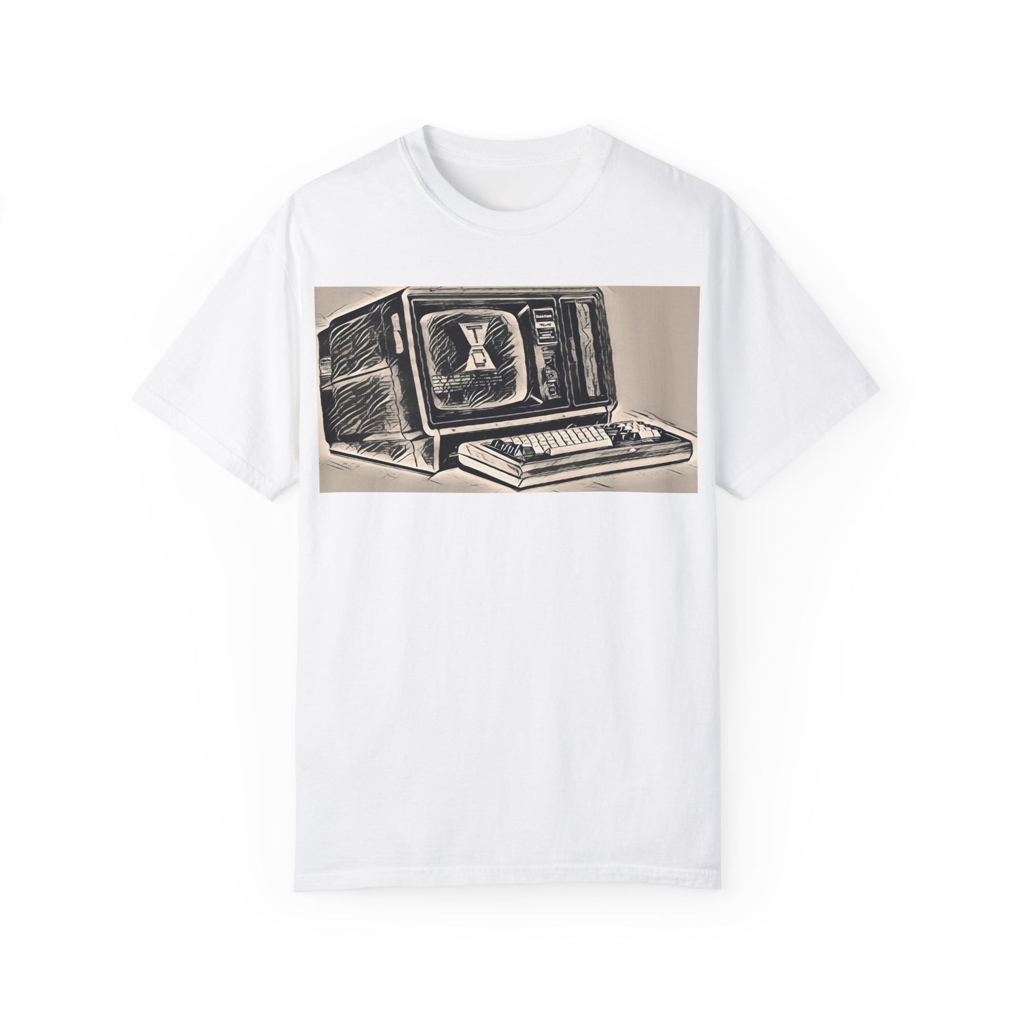 Classic Business Machine With Floppy Disk Bay T-Shirt - Ink Art Monochrome