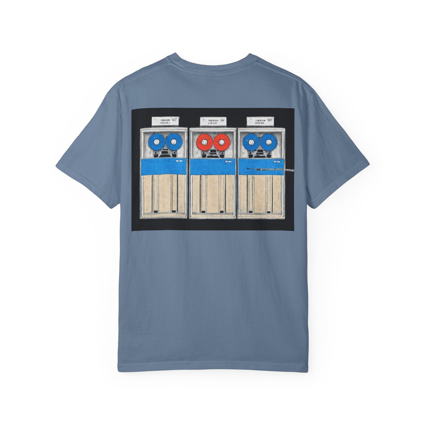 Classic Mainframe T-Shirt with tape storage units on back - Print Art Color