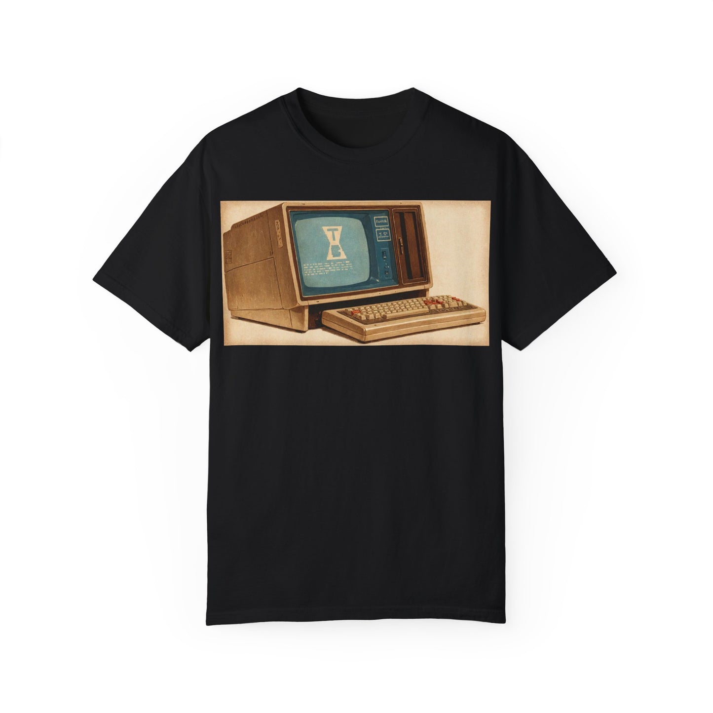 Classic Business Machine With Floppy Disk Bay T-Shirt - Mixed Art Sepia