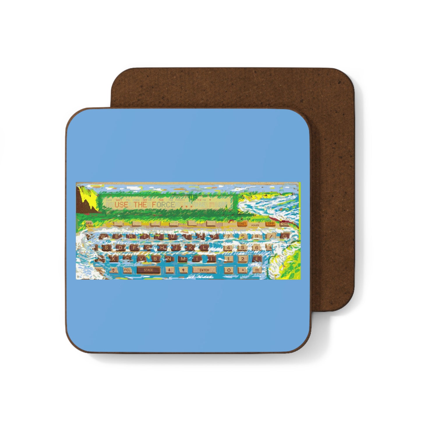 Pocket Computer Hardboard Coaster in Custom Art for Tech Enthusiast & Creatives