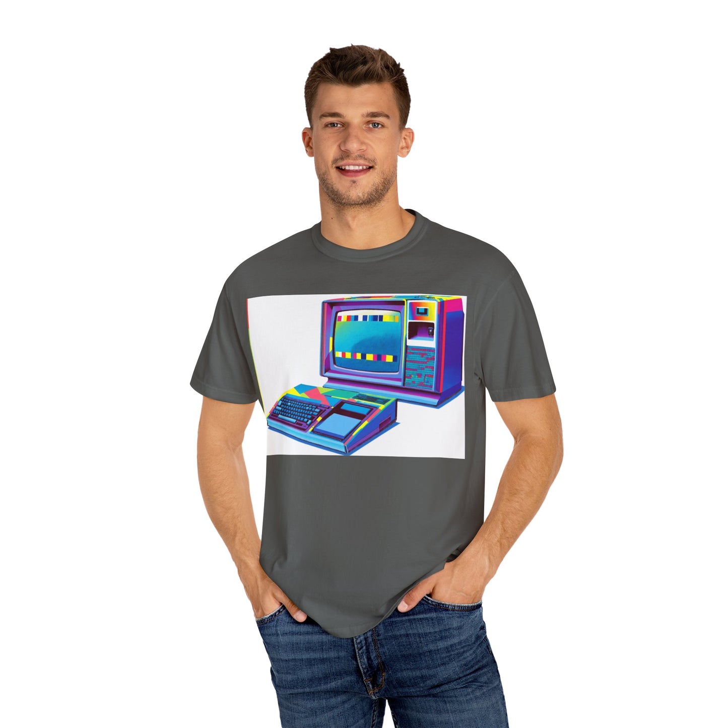 TI 99/4A Home Computer T-Shirt | Multi Color Modern Art | Ideal for tech enthusiasts and collectors